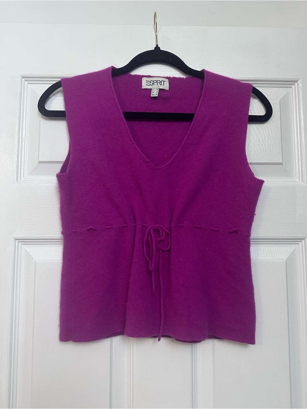 ESpirit Y2k Vintage Angora Lambswool Tank Sz Medium Fuscia Pink